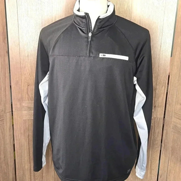 Fila Mens jacket 1/4 quater zip pullover Tricot active sweater black/gray - Picture 2 of 5